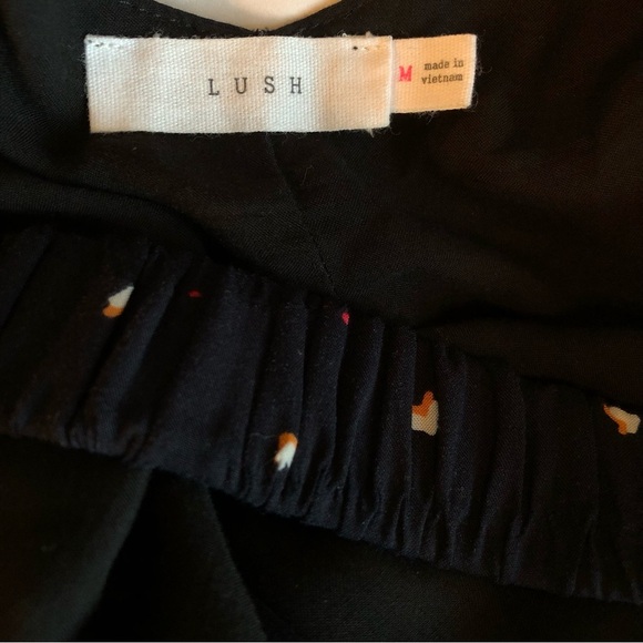 Lush Black Maxi Dress with Open Back, Tiered Hem Lagenlook Size M - Picture 4 of 11